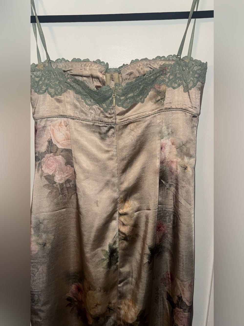 House of CB Sage Green Floral Lace-Trim Midi Dress - Picture 5 of 7